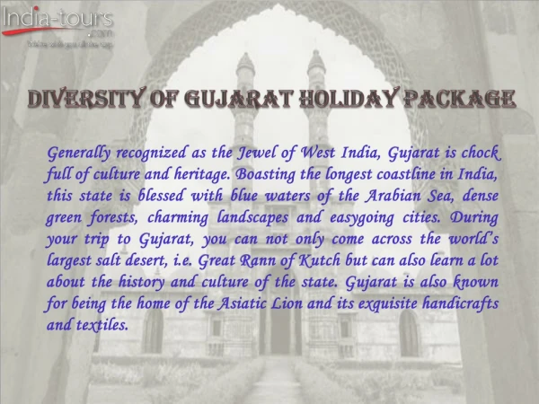 Enjoy the Gujarat holiday package