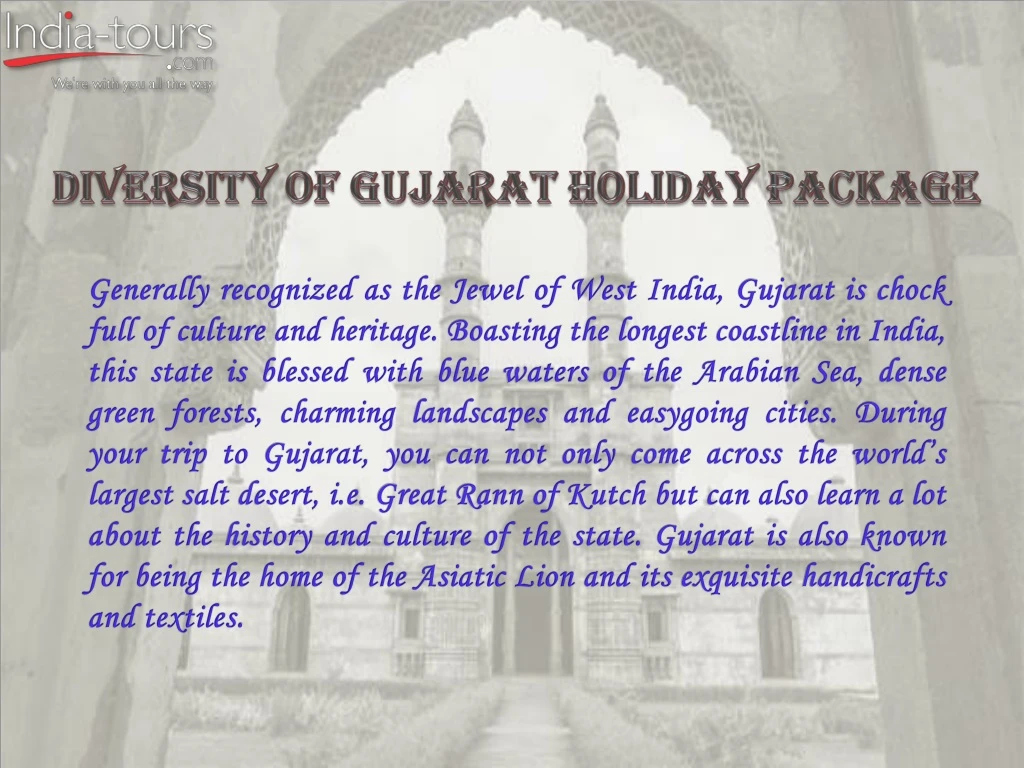 diversity of gujarat holiday package