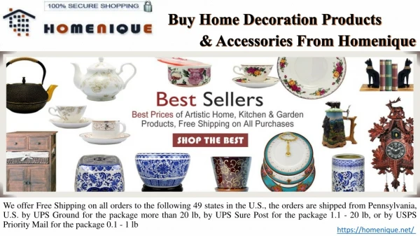 Buy Home Decoration Products & Accessories From Homenique