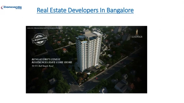 Real Estate Developers in Bangalore