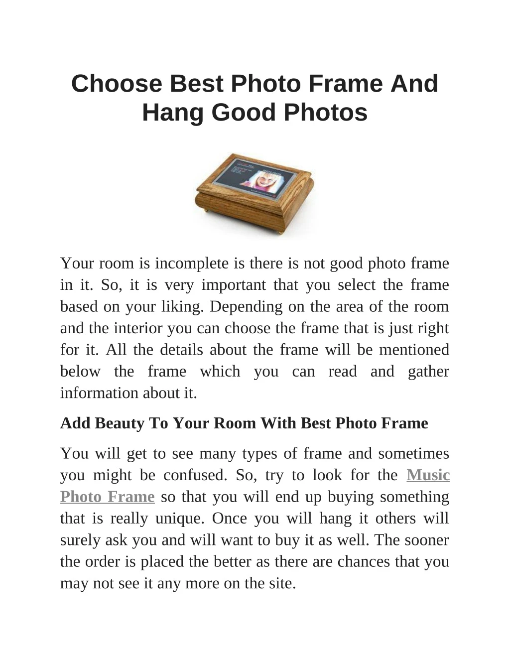 choose best photo frame and hang good photos