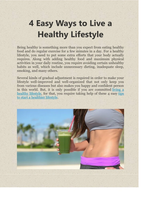 4 Easy Ways to Live a Healthy Lifestyle