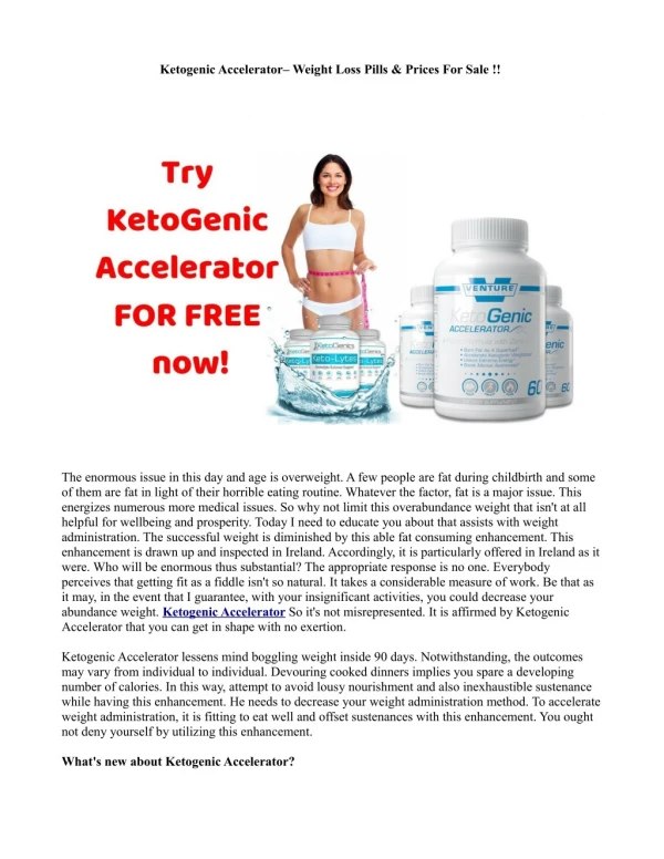 What is the top notch Ingredients of Ketogenic Accelerator Diet Supplement?