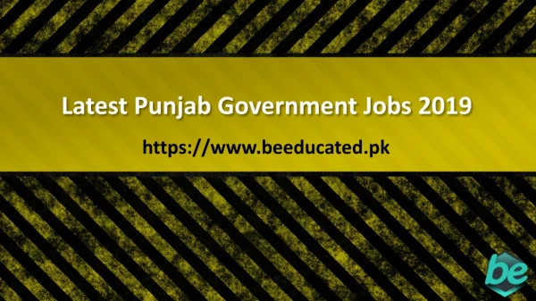 Latest punjab govt jobs 2019