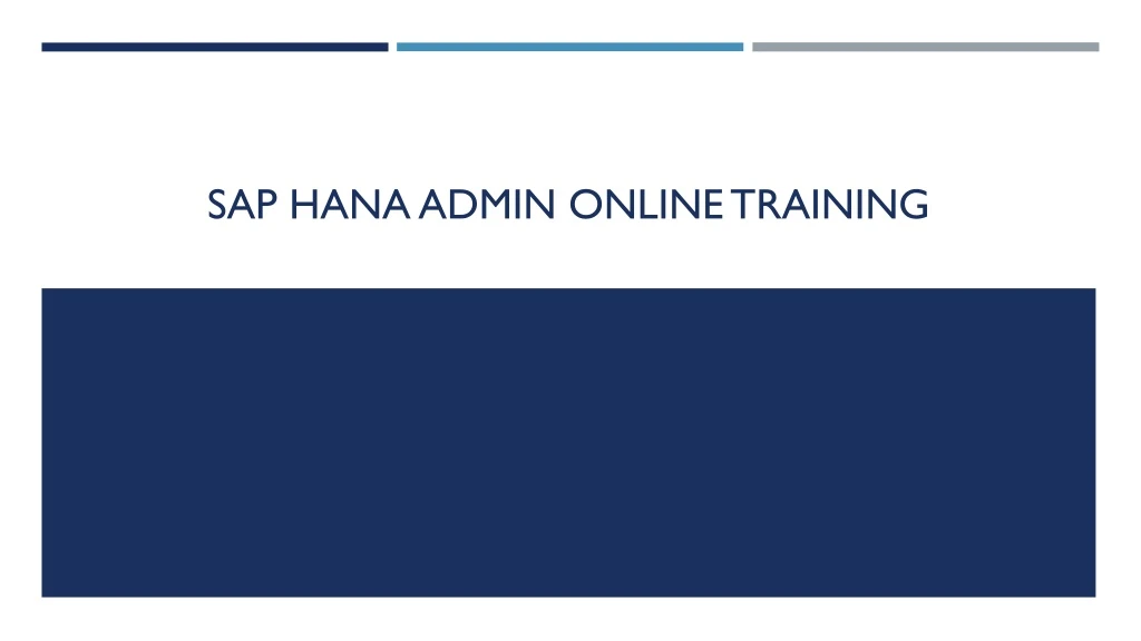 sap hana admin online training