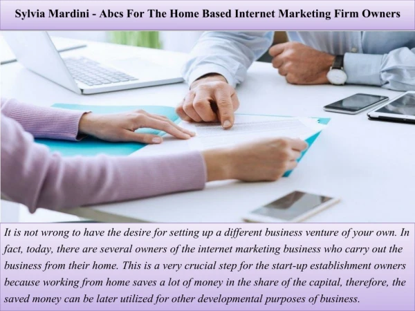 Sylvia Mardini - Abcs For The Home Based Internet Marketing Firm Owners