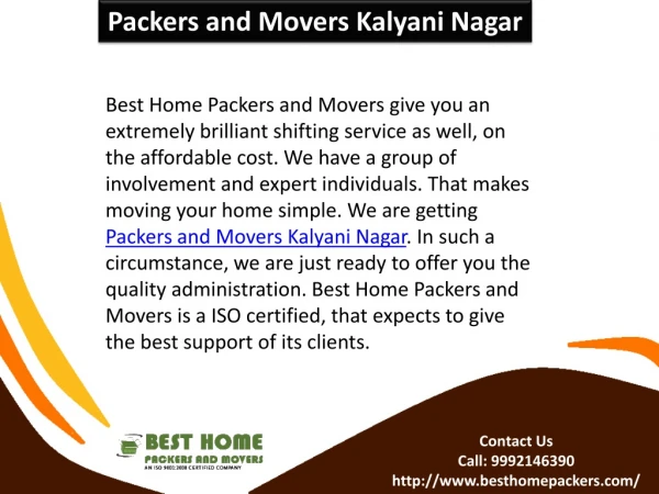 Professional Packers and Movers Kalyani Nagar