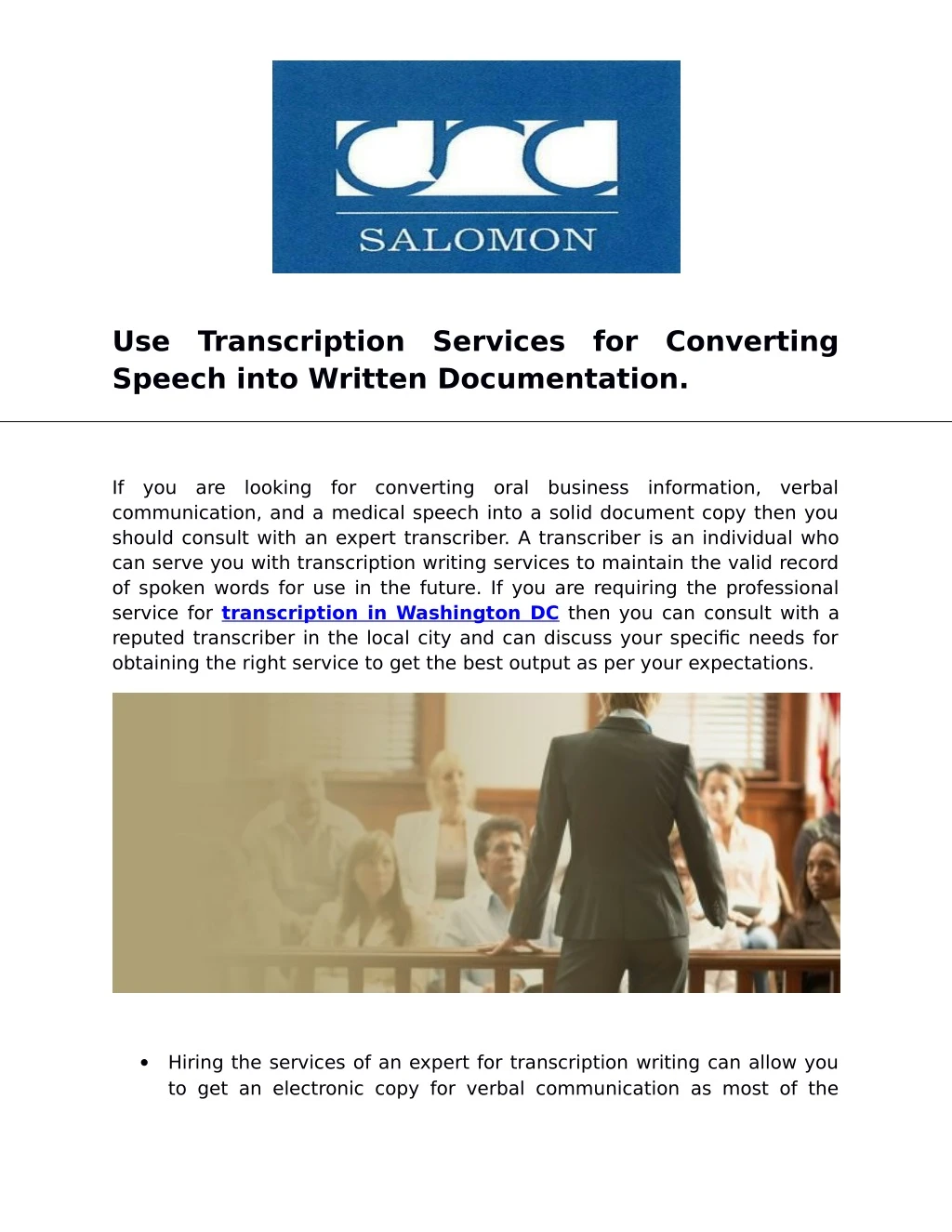 use transcription services for converting speech