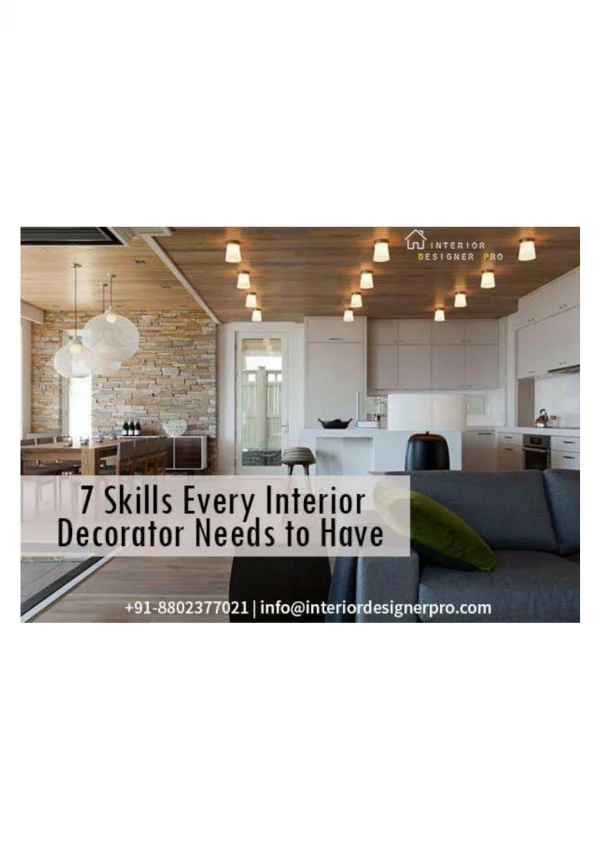 7 Skills every Interior Decorator Needs to Have
