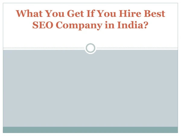What you get if you hire best seo