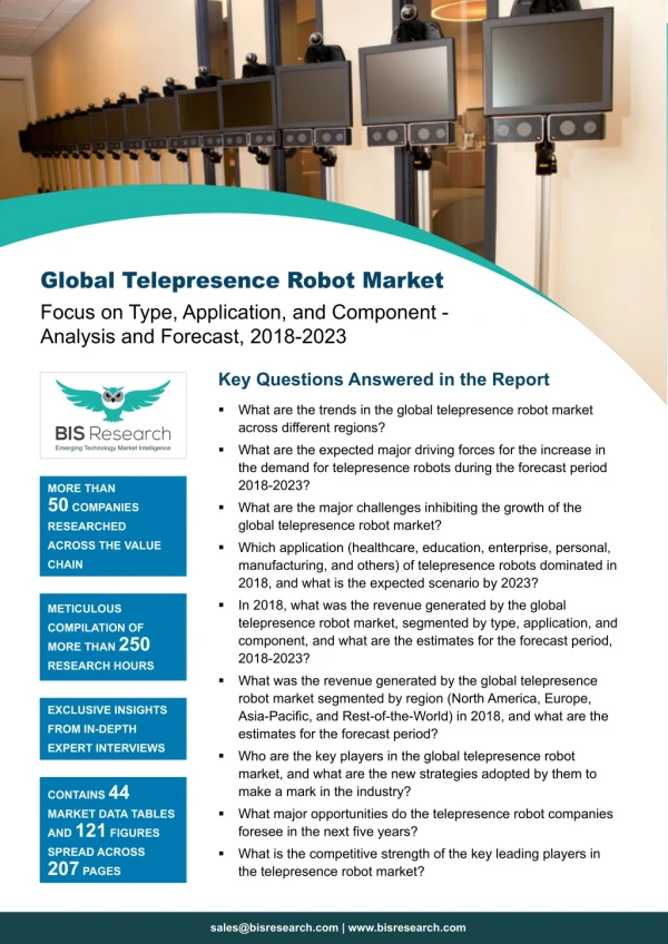 Telepresence Robot Market Share, 2018-2023