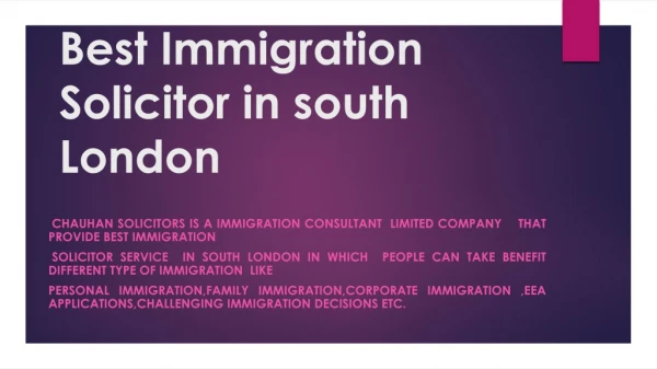 Best Immigration Solicitor in south London