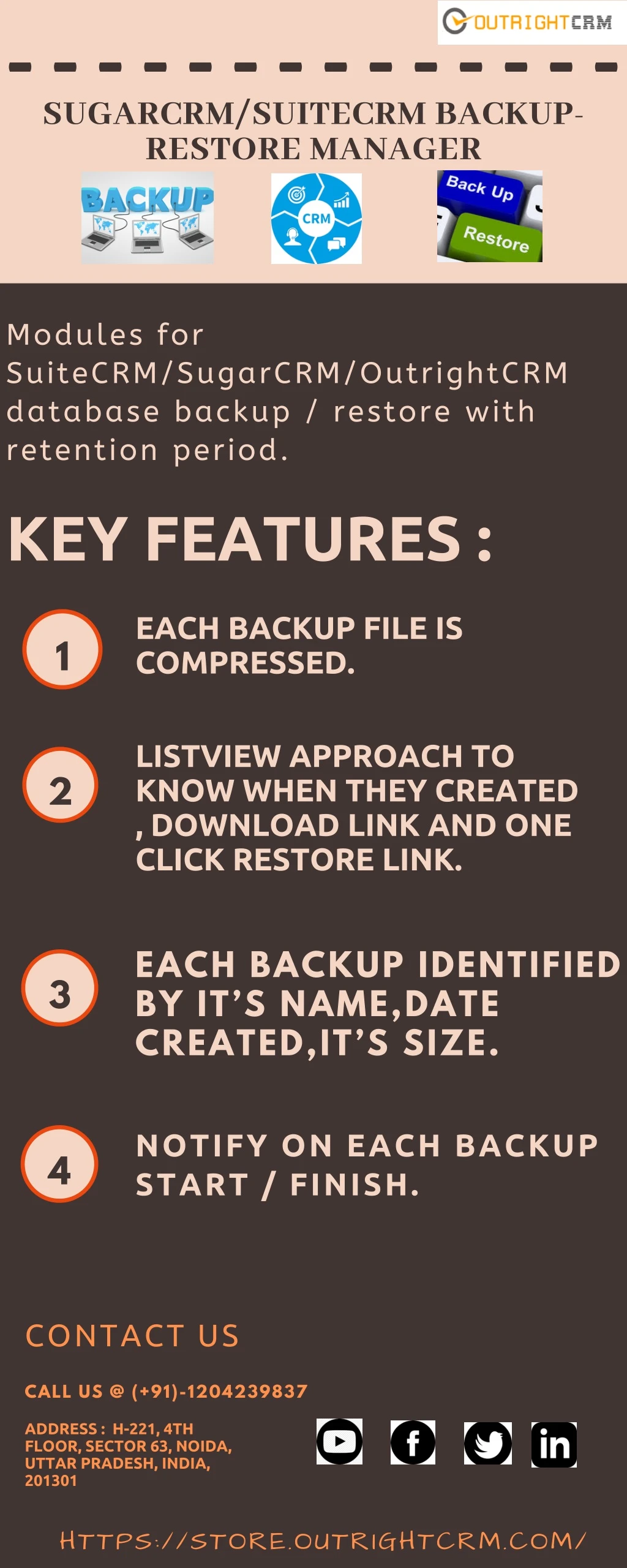 sugarcrm suitecrm backup restore manager