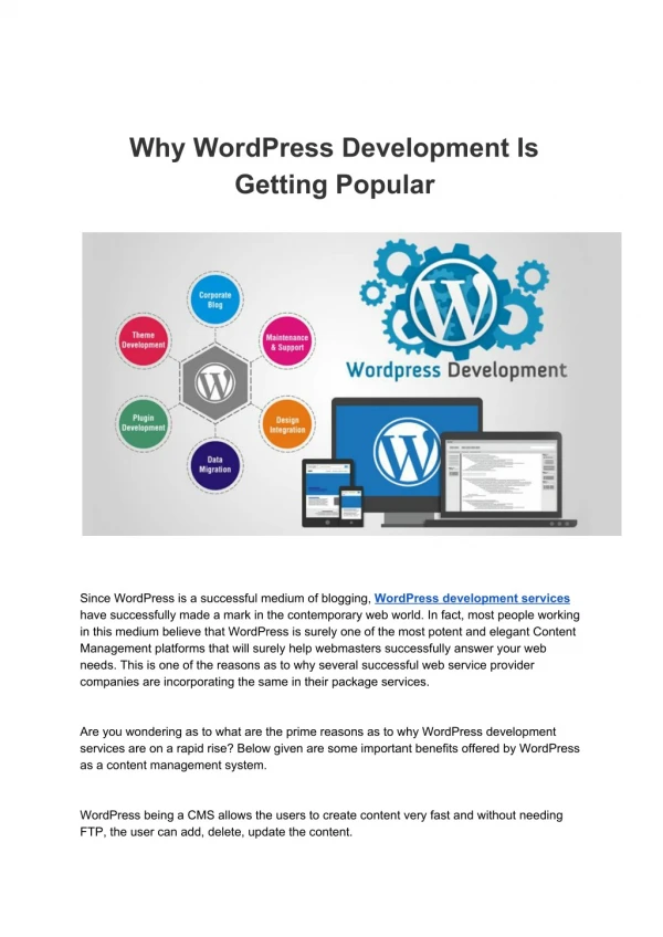 Why WordPress Development Is Getting Popular