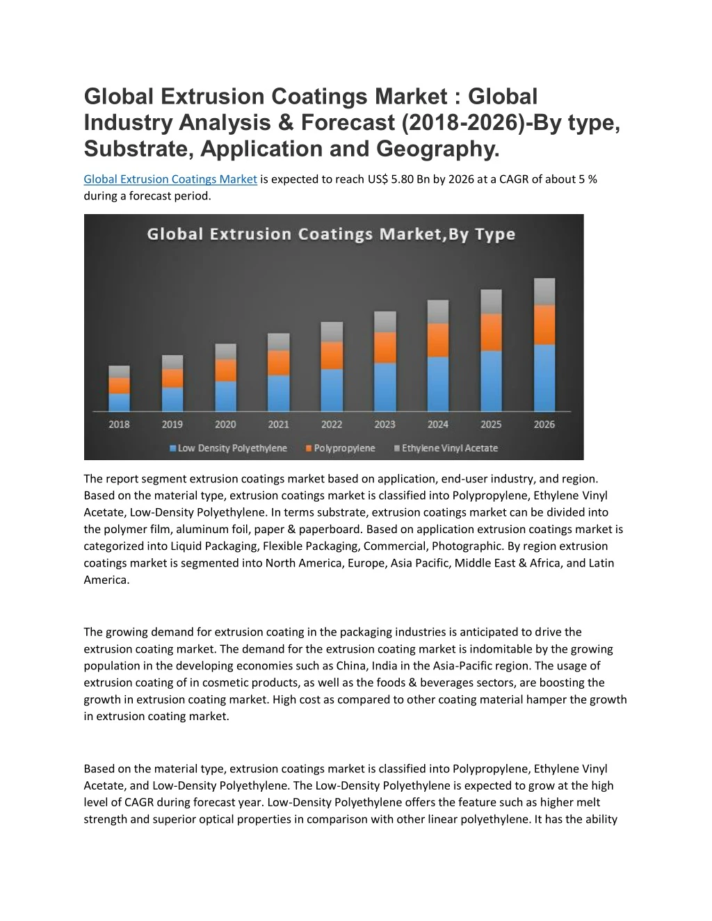 global extrusion coatings market global industry