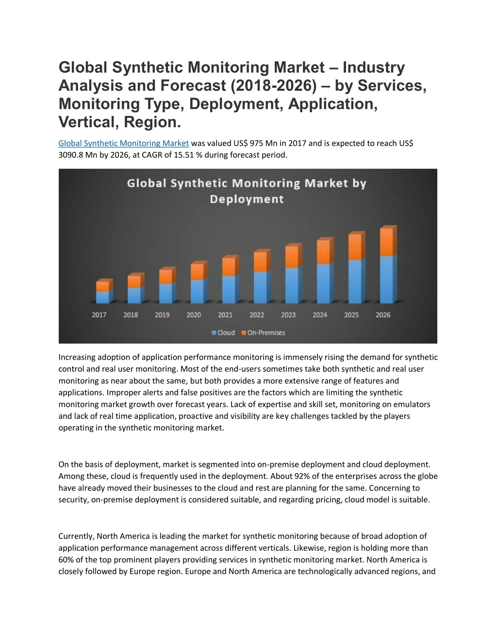 global synthetic monitoring market industry