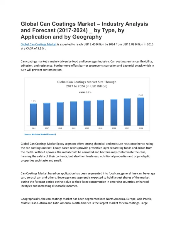 Global can coatings market