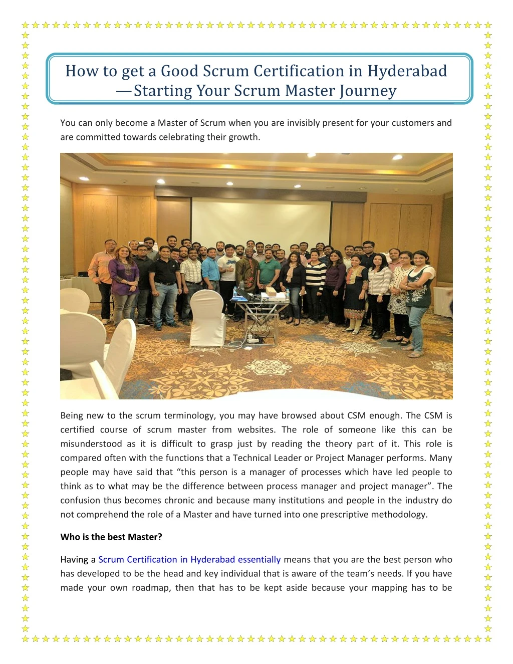 how to get a good scrum certification