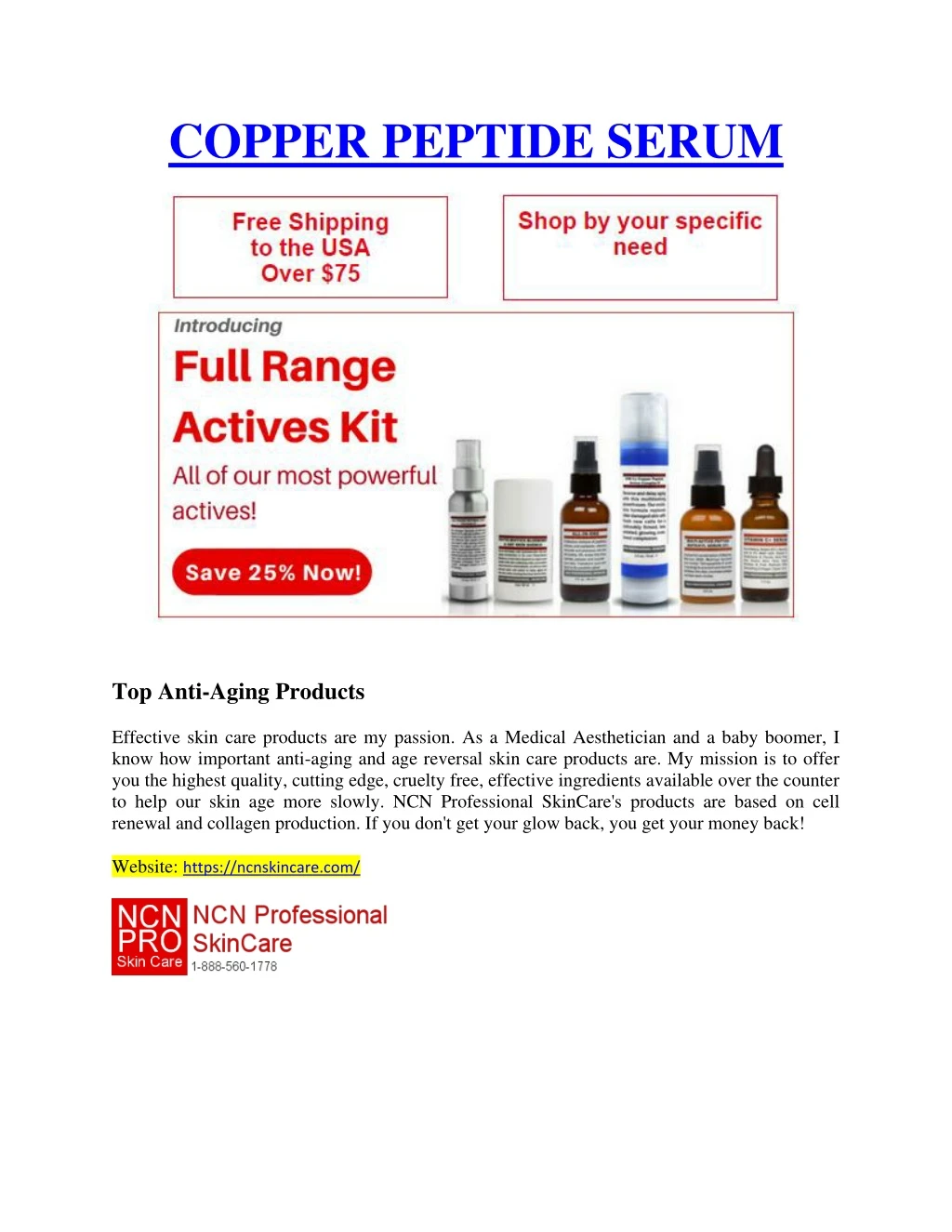 copper peptide serum