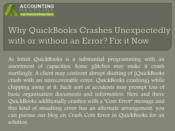 How to fix QuickBooks outlook crash?