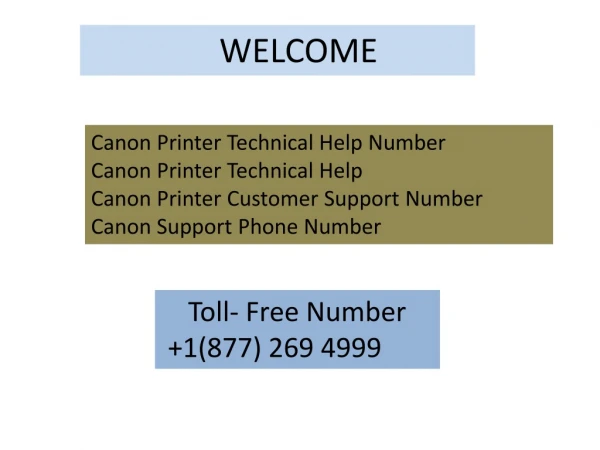 Canon Printer Support Number USA