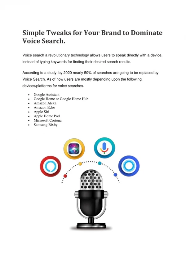 Simple Tweaks for Your Brand to Dominate Voice Search