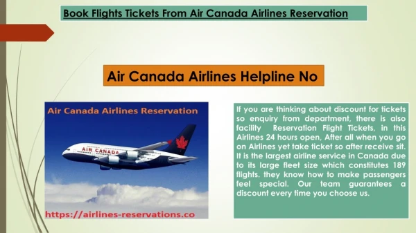 Book Flights Tickets From Air Canada Airlines Reservation