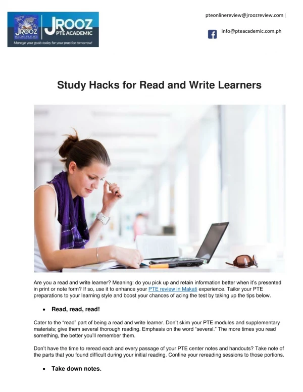Study Hacks for Read and Write Learners