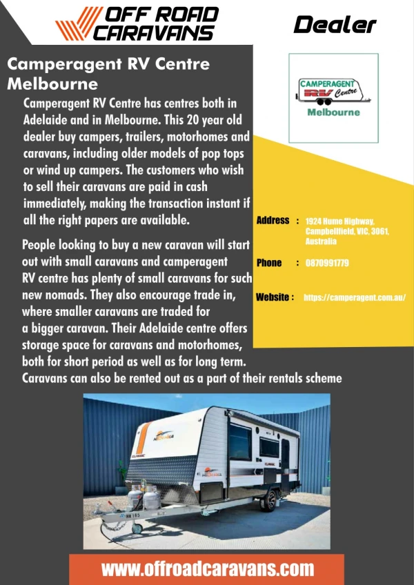 Camperagent RV Centre Melbourne - Off Road Caravans Dealer