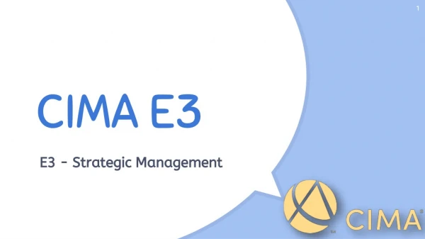CIMA E3 Exam Questions