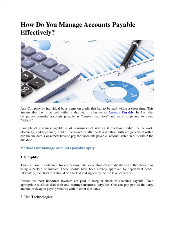 How Do You Manage Accounts Payable Effectively