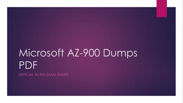 Microsoft AZ-900 Dumps PDF ~ Bright Future [March 2019]