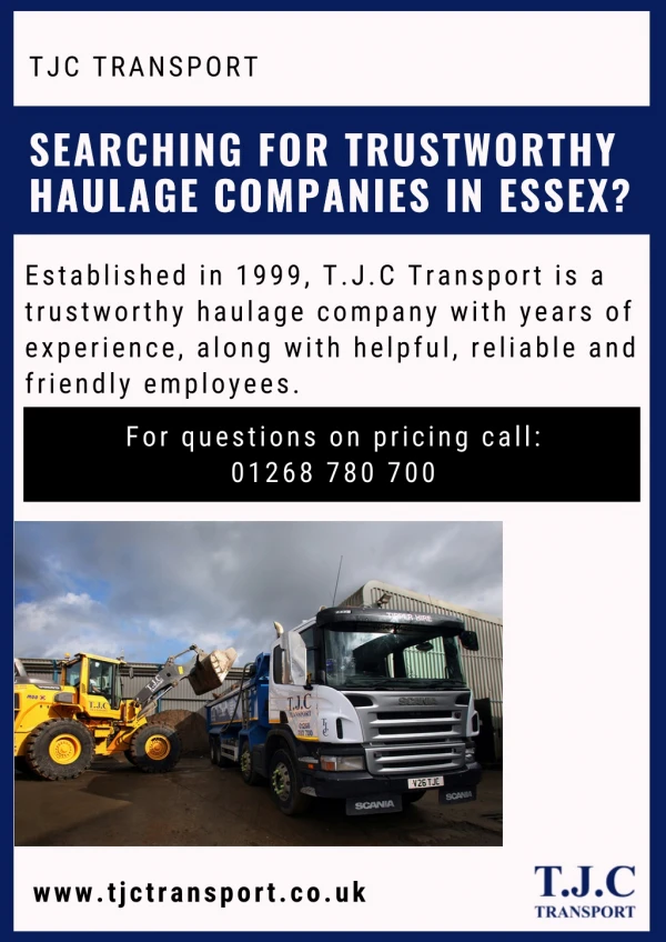 Heavy Road Haulage in Essex