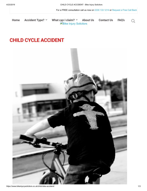 CHILD CYCLE ACCIDENT - Bike Injury Solicitors