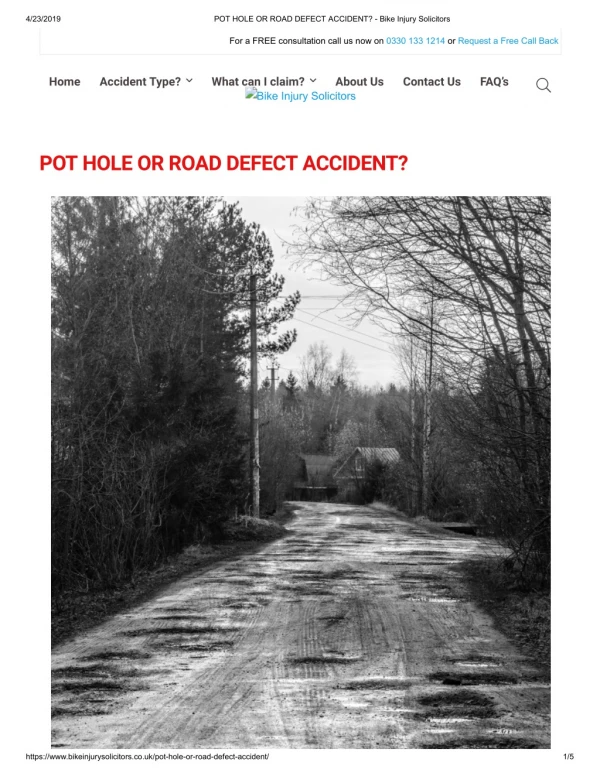 POT HOLE OR ROAD DEFECT ACCIDENT_ - Bike Injury Solicitors