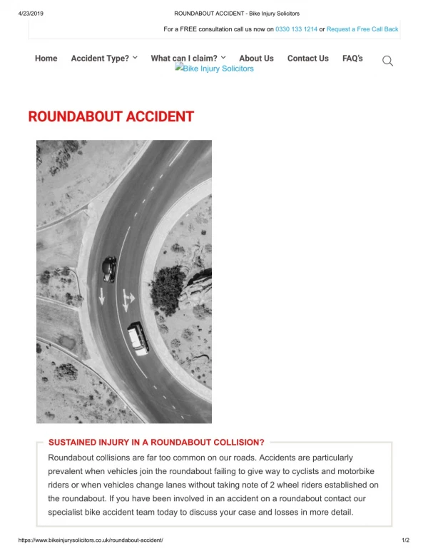 ROUNDABOUT ACCIDENT - Bike Injury Solicitors