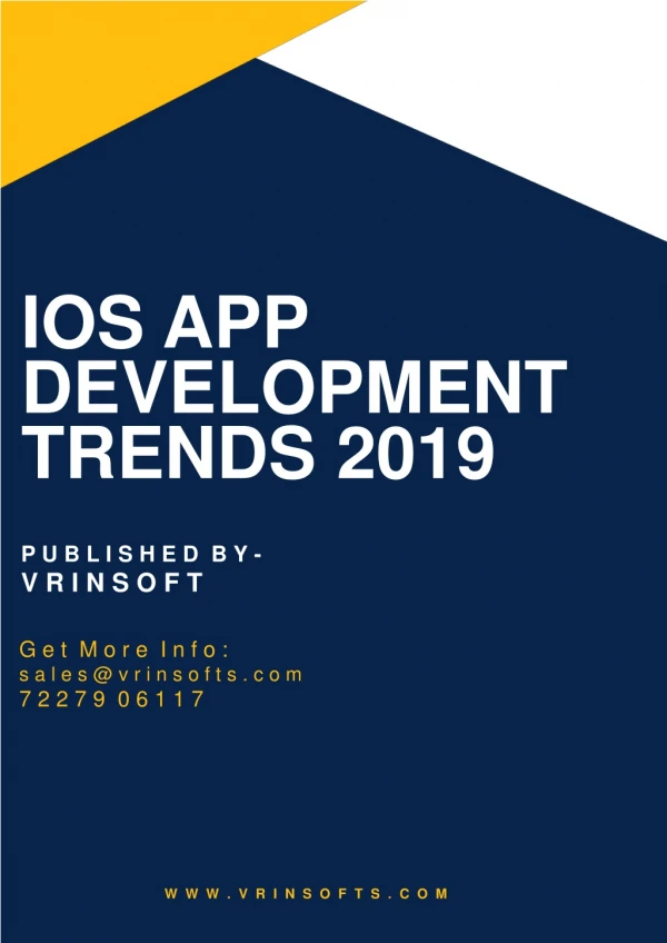 IoS development trends 2019- Published By Vrinsoft
