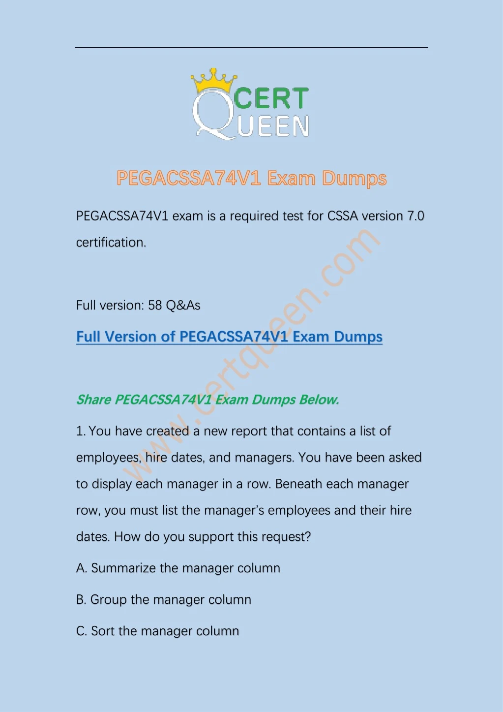 pegacssa74v1 exam is a required test for cssa