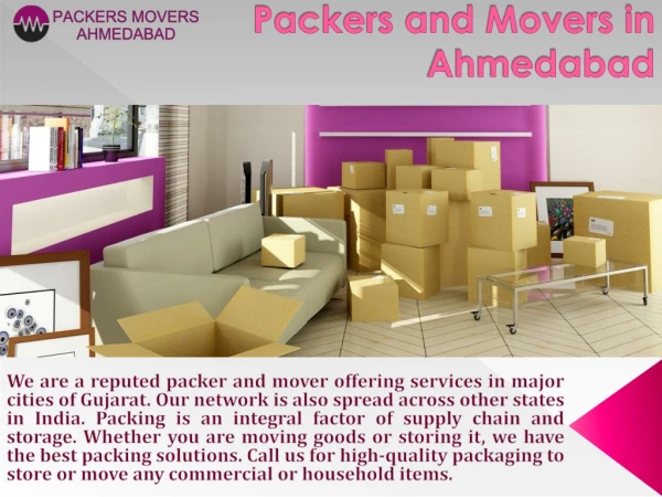 Packers and Movers in Ahmedabad