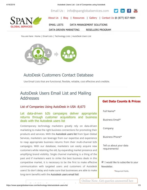 Autodesk Customers Mailing List