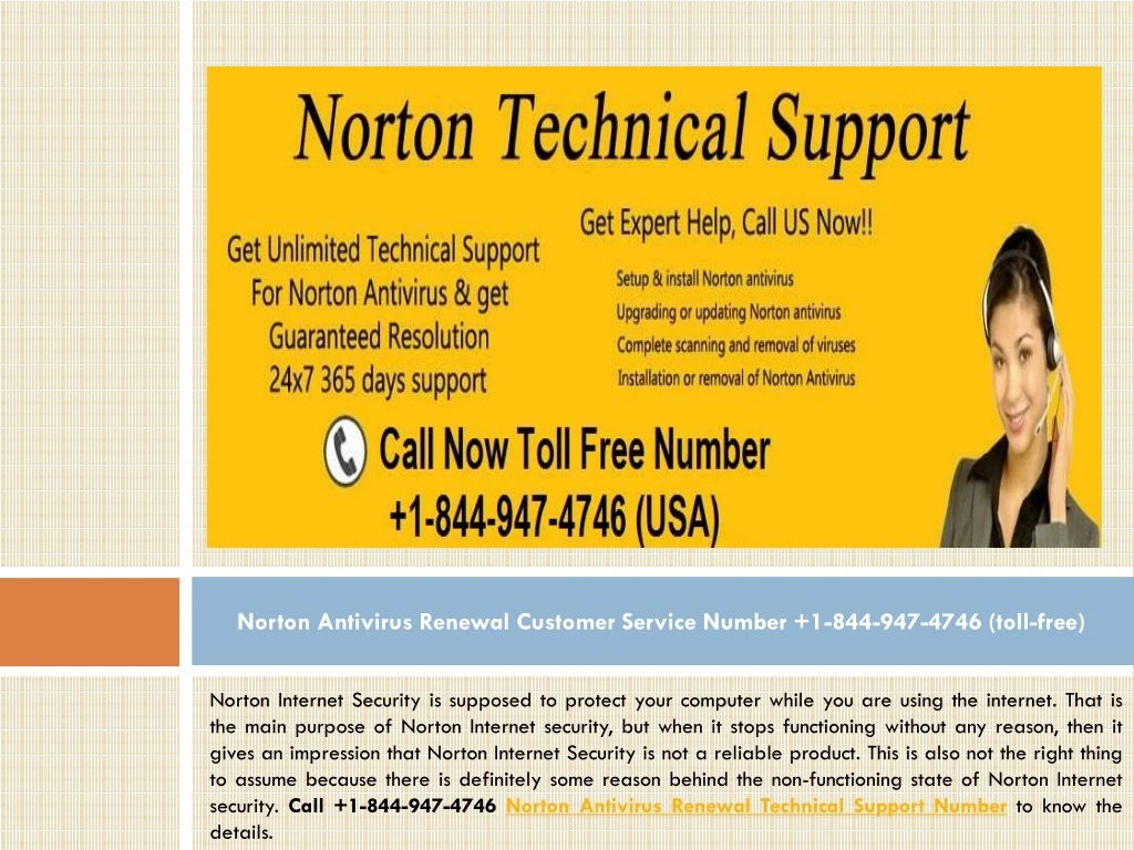 norton antivirus renewal customer service number 1 844 947 4746 toll free