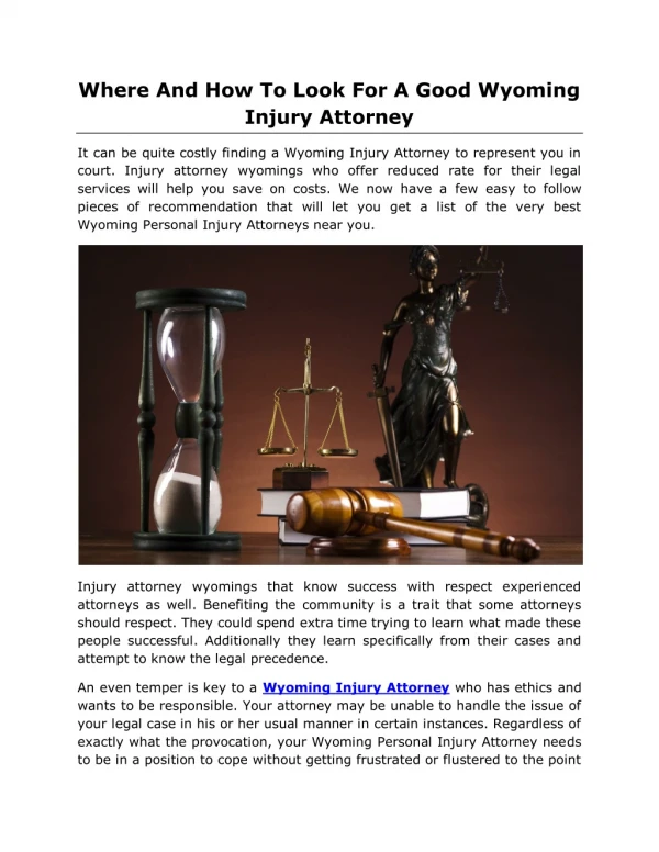Where And How To Look For A Good Wyoming Injury Attorney
