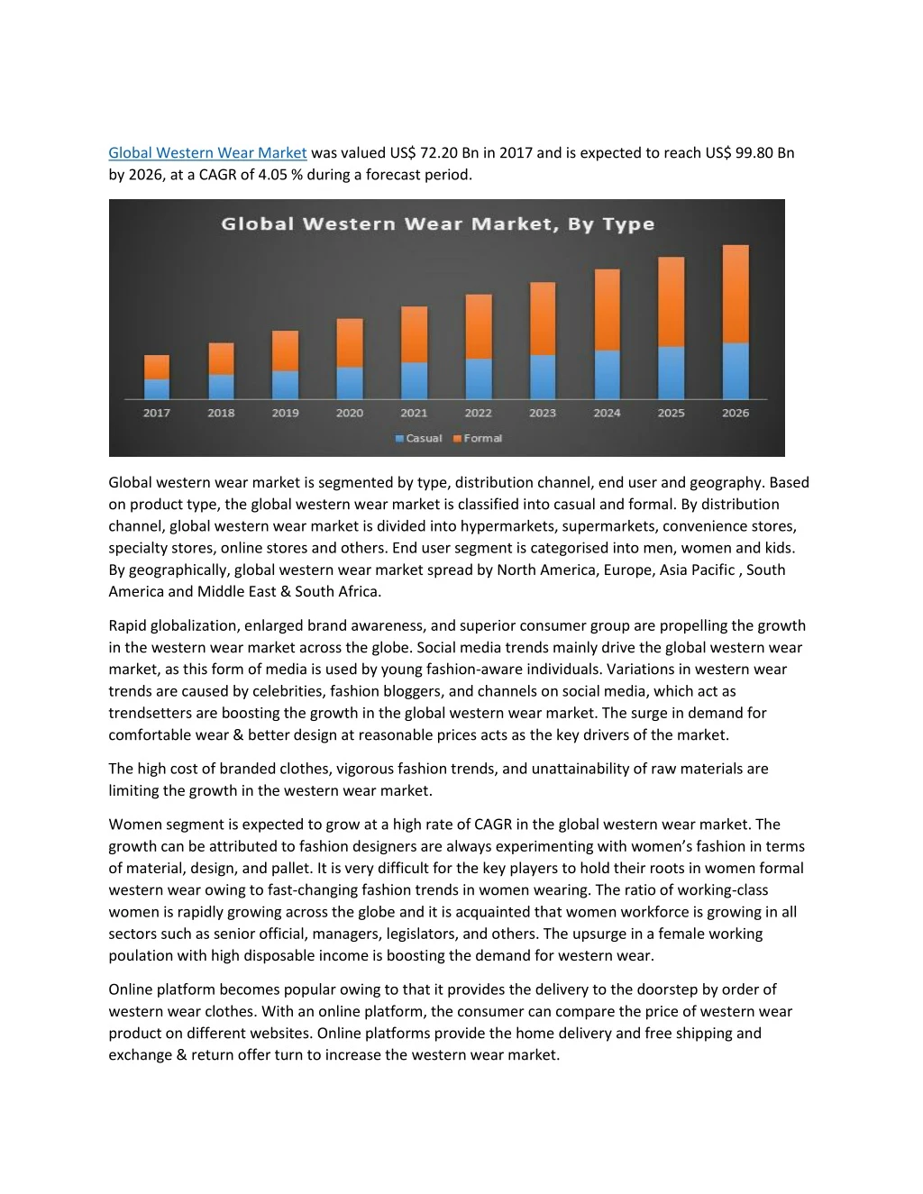 global western wear market was valued