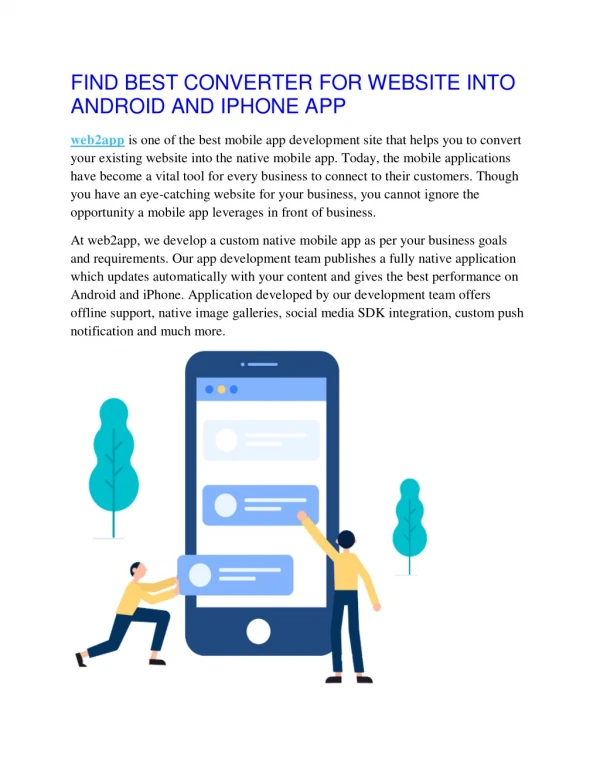 find best converter for website into android and iphone app