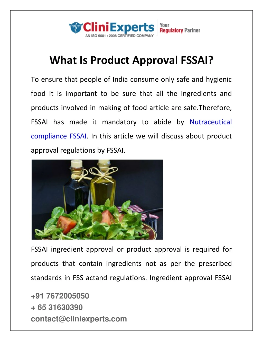 what is product approval fssai