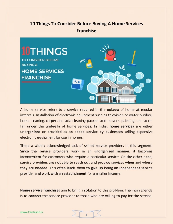 10 Things To Consider Before Buying A Home Services Franchise