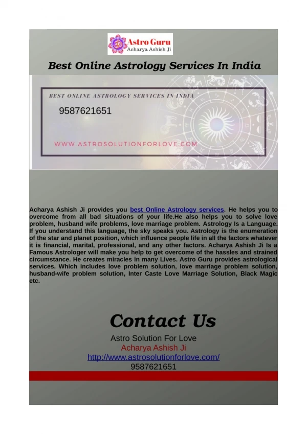 Best Online Astrology Services In India