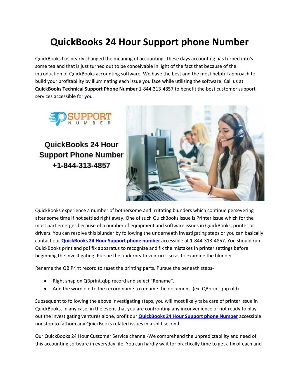 quickbooks 24 hour support phone number