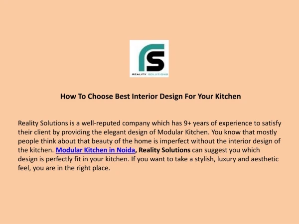 How To Choose Best Interior Design For Your Kitchen