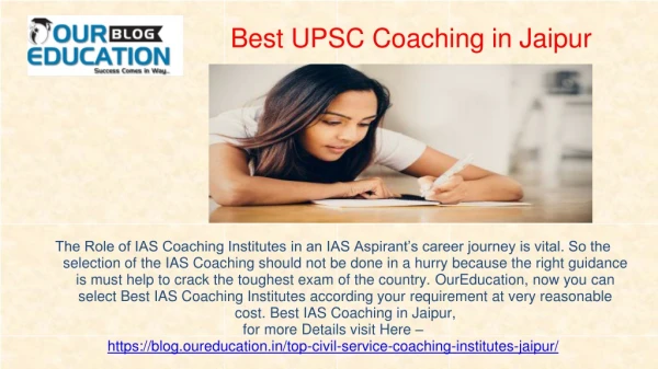 Best UPSC Coaching in Jaipur for IAS Exam Preparation 2019